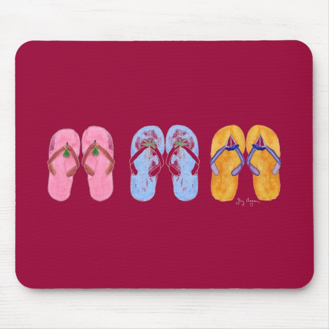3 Pairs of Flip-Flops Mousepad (Front)