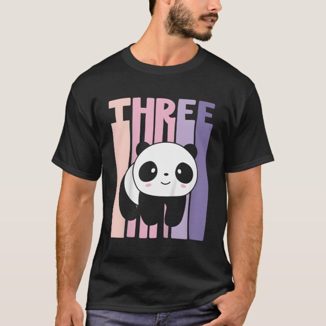 3 Panda 3Rd B-Day T-Shirt (Front)