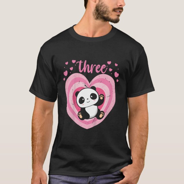 3 Panda 3Rd B-Day T-Shirt (Front)