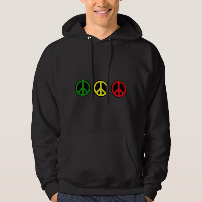 3 PEACE SIGNS REGGAE HOODIE (Front)