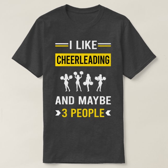 3 People Cheerleading Cheerleader T-Shirt (Design Front)