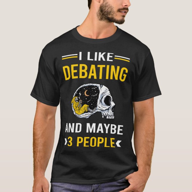 3 People Debating Debate Debater T-Shirt (Front)