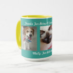 3 Pet Photos with Message & Names Mug<br><div class="desc">Pets thanking their owner for being “a great fury parent”. Three pet photos with names and their message. A cute and fun gift for family or friends.</div>