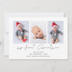 3 Photo 2027 Calendar Baby 1st Christmas Holiday Card