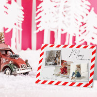 3 Photo Airmail Style Christmas Card