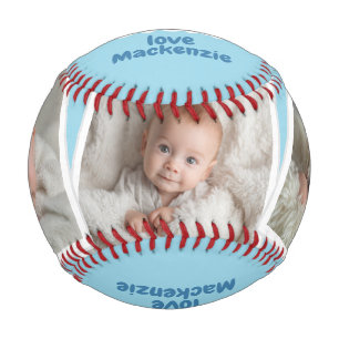 3 Photo and Text Personalised Best Dad Ever Baseball