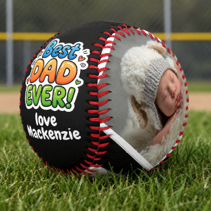 3 Photo and Text Personalised Best Dad Ever Softball