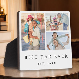 3 Photo Best Dad Ever Plaque