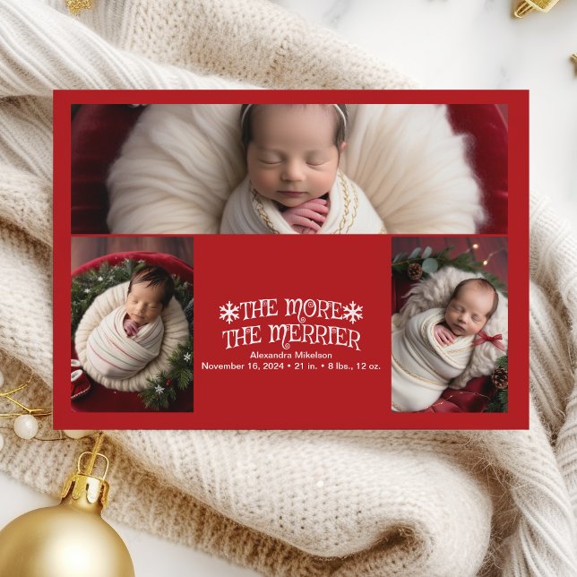3 Photo Christmas Birth Announcement (Creator Uploaded)