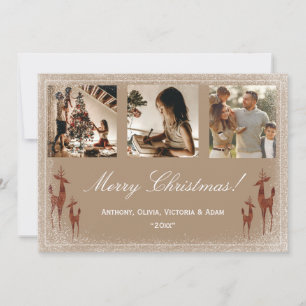 3 photo Christmas Xmas Holiday Collage  Card