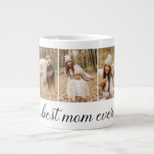 3 Photo Collage Best Mum Ever Large Coffee Mug