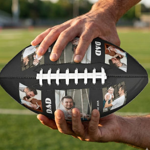 3 Photo Collage Black White Dad Established Bold Football