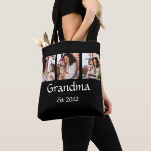 3 Photo Collage Black White Grandma Established Tote Bag