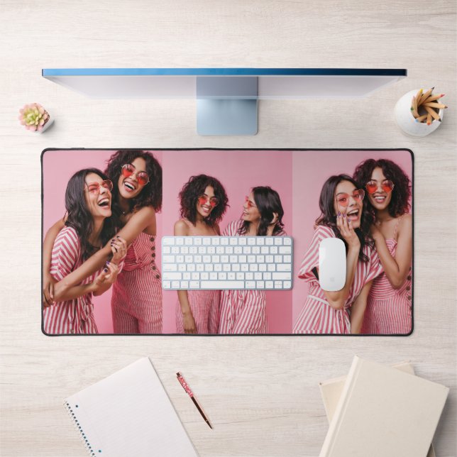3 Photo Collage Custom Gift Desk Mat (Office 1)