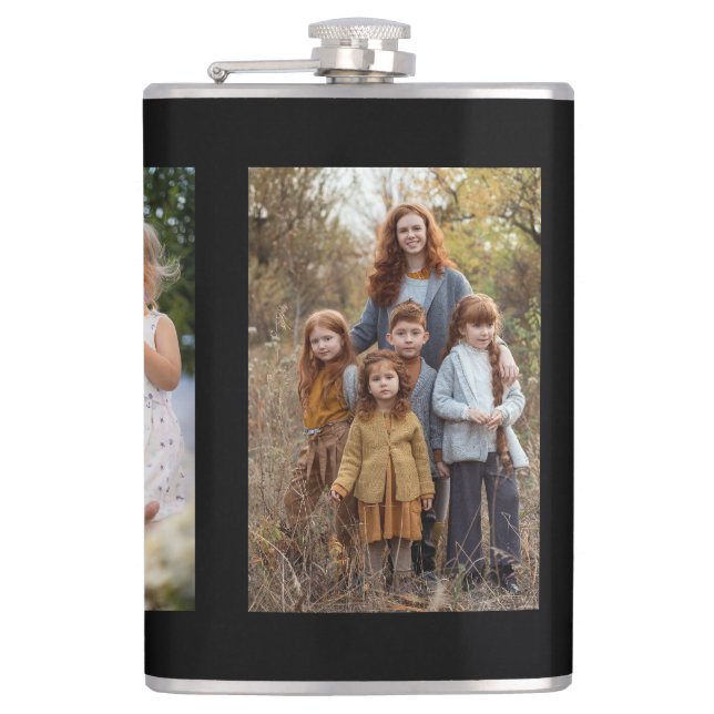 3 Photo Collage custom Hip Flask (Front)