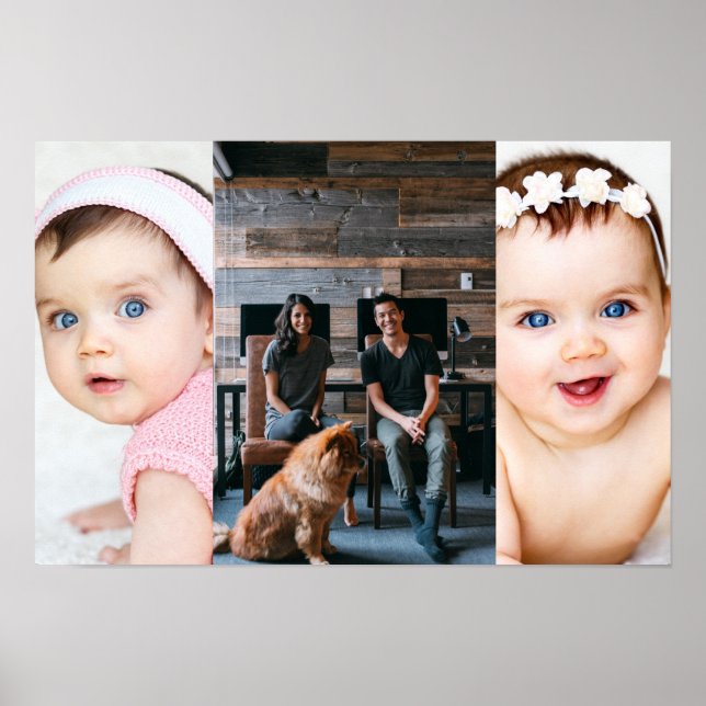 3 Photo Collage Custom Personalised Poster (Front)