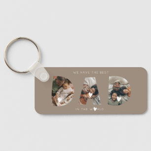 3 photo collage dad key ring