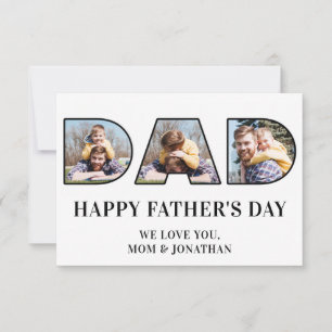 3 Photo Collage Father's Day Dad Photo Cutout Card