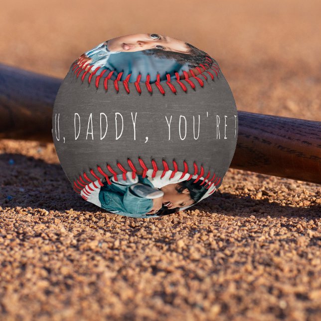 3 photo collage Father's Day Love you Daddy grey Baseball (Creator Uploaded)