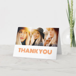 3 Photo Collage Graduation Thank You Card