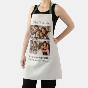 3 Photo Collage Grandma's Kitchen Family Memories Apron
