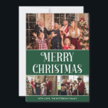 3 Photo Collage Green and White Merry Christmas  Holiday Card<br><div class="desc">Create your own, 3 Photo Collage, Green and White, Merry Christmas Photo Holiday Card, with our easy-to-use design tool. Add your favourite photos of friends, family, vacations, hobbies and pets and you'll have a stunning, one-of-a-kind photo collage. Our custom photo collage is perfect for home decoration, gift giving or even...</div>