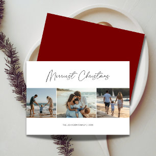 3 Photo Collage Merriest Christmas Nautical Beach Holiday Card
