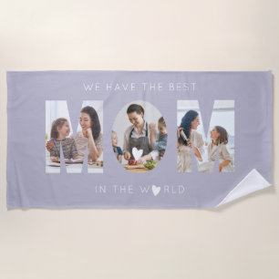 3 photo collage mum beach towel