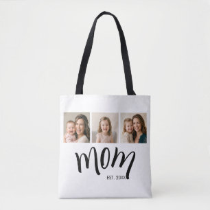 3-Photo Collage Mum Est Elegant Practical Gift Tote Bag