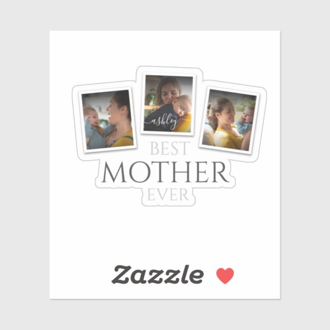 3 Photo Collage Mum Family Memorable Mother's Day (Sheet)