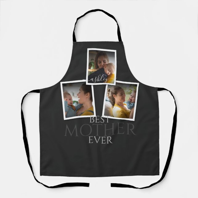 3 Photo Collage Mum Family Memorable Mother's Day Apron (Front)