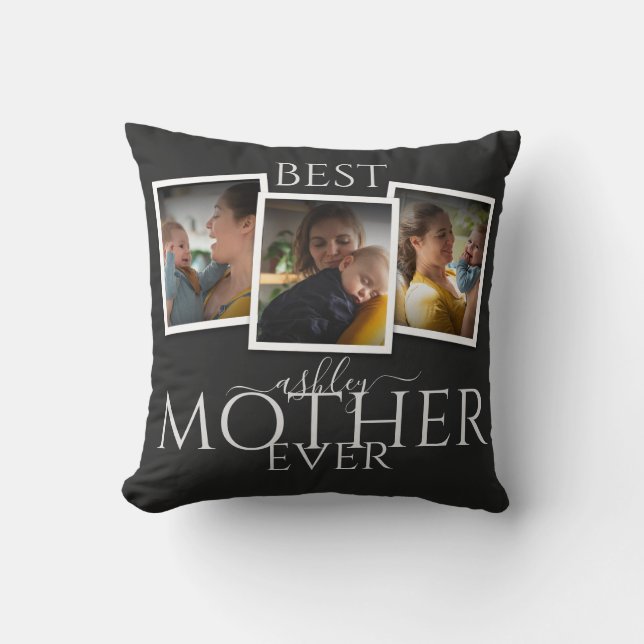 3 Photo Collage Mum Family Memorable Mother's Day Cushion (Front)
