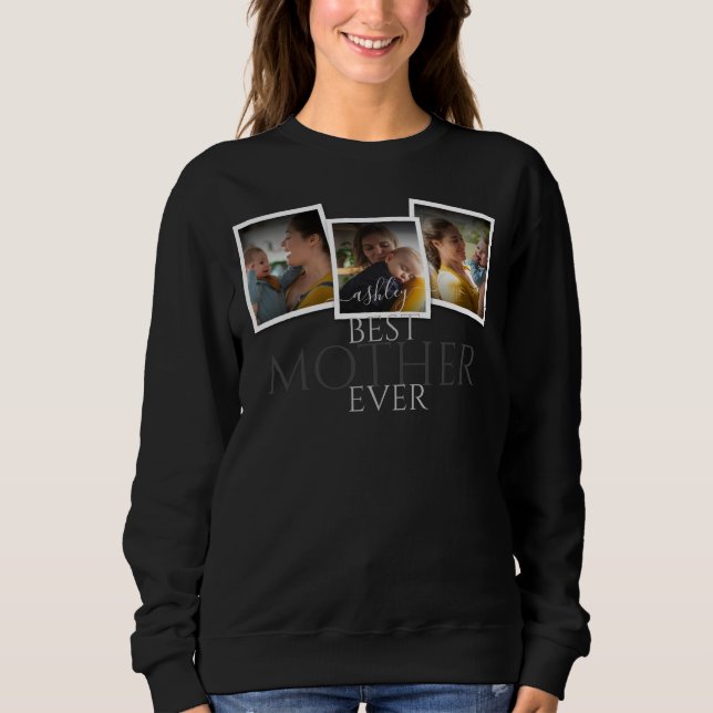 3 Photo Collage Mum Family Memorable Mother's Day Sweatshirt (Front)
