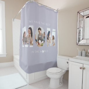 3 photo collage mum shower curtain