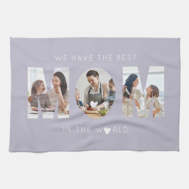 3 photo collage mum tea towel (Horizontal)