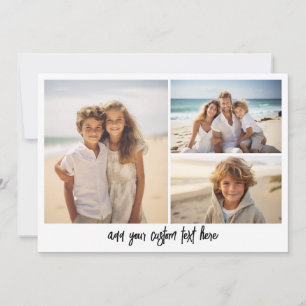 3 Photo Collage on with 1 Line of Script Text Holiday Card