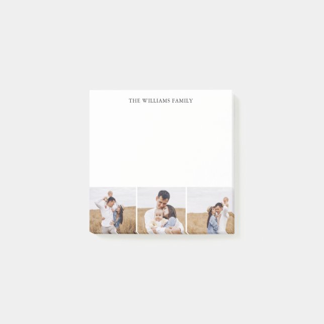 3 Photo Collage Personalized Post-it Notes (Front)