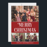3 Photo Collage Red and White Merry Christmas  Holiday Card<br><div class="desc">Create your own, 3 Photo Collage, Red and White, Merry Christmas Photo Holiday Card, with our easy-to-use design tool. Add your favourite photos of friends, family, vacations, hobbies and pets and you'll have a stunning, one-of-a-kind photo collage. Our custom photo collage is perfect for home decoration, gift giving or even...</div>