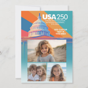 3 Photo Collage - USA 250 Capital Dome America Invitation