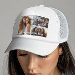 3 Photo Collage with 1 Line of Text Trucker Hat<br><div class="desc">This 3 photo modern grid with a collage and text. Add your favourite pictures to this montage for a fun memory keeper. An artistic way to display your best photo sharing pics.</div>