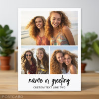 3 Photo Collage with Script Text - black white