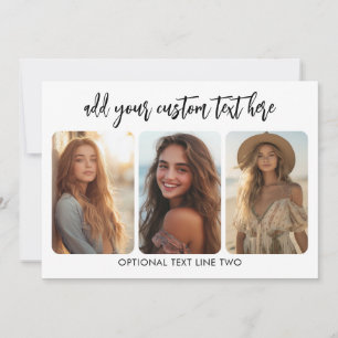 3 Photo Collage with trendy bounce script  Holiday Card