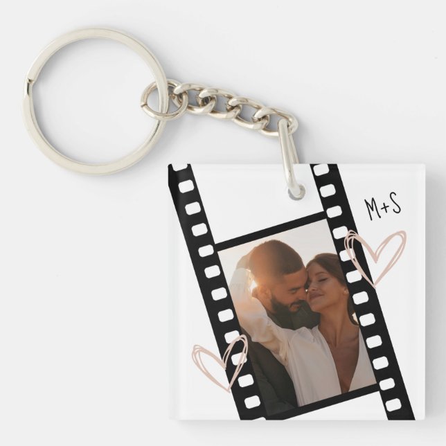 3 Photo Couples Filmstrip Boyfriend Girlfriend  Key Ring (Front)