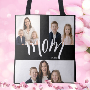 3 Photo Custom Year Mothers Day Mum Est Year Tote Bag