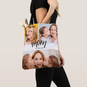 3 Photo Custom Year Mothers Day Mum Est Year Tote Bag
