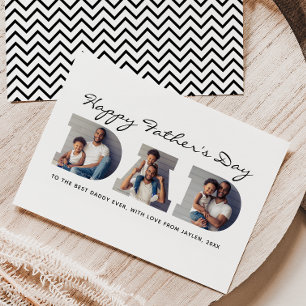 3-Photo "Dad" Cutout Personalized Father's Day Holiday Card
