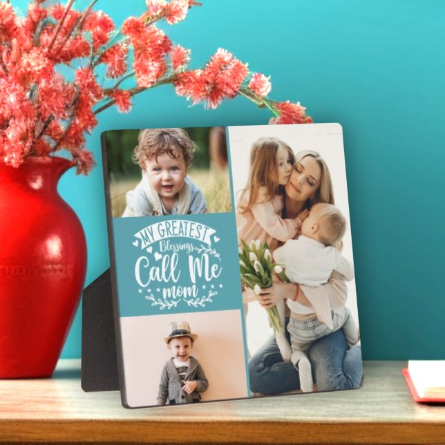 3 photo family collage mum keepsake mothers day plaque (Creator Uploaded)