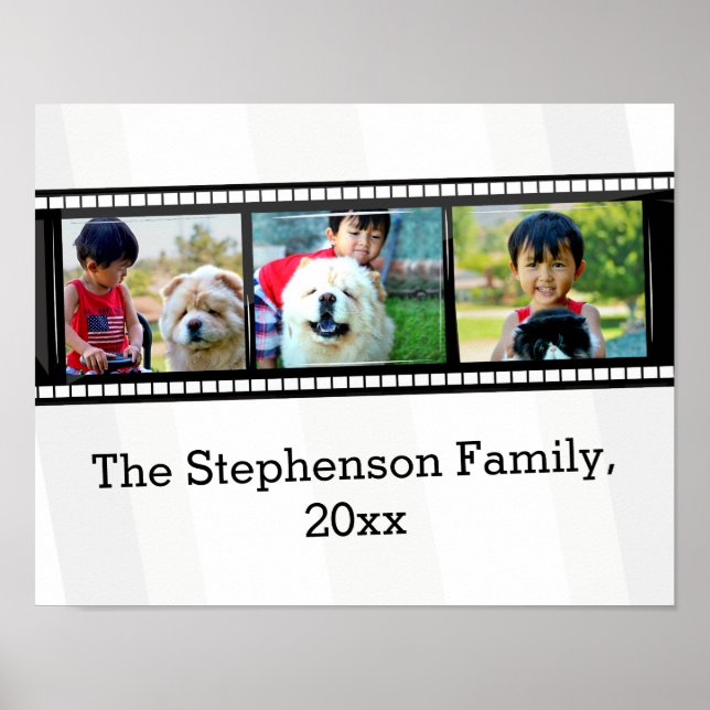3-Photo film strip personalised photo Poster (Front)