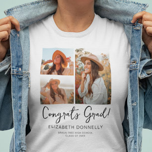 3 Photo Graduate Graduation Tri-Blend Shirt
