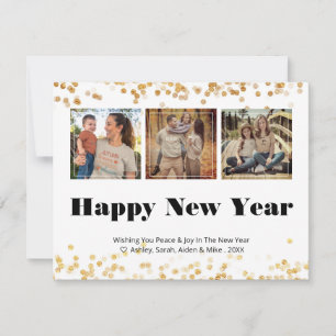 3 Photo Happy New Year Card